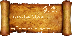Francsics Viola névjegykártya